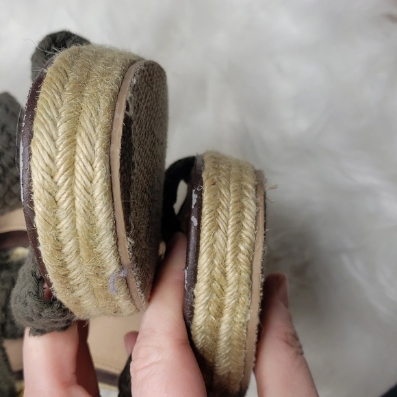 Steve Madden Skylar Wedges Olive Woven buckle 10 - Picture 10 of 12